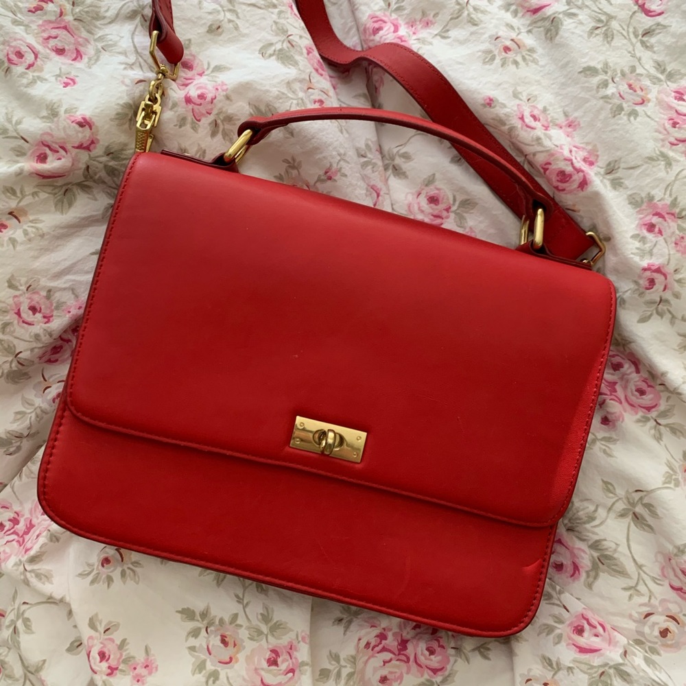Vintage Red Bag w/ gold hardware